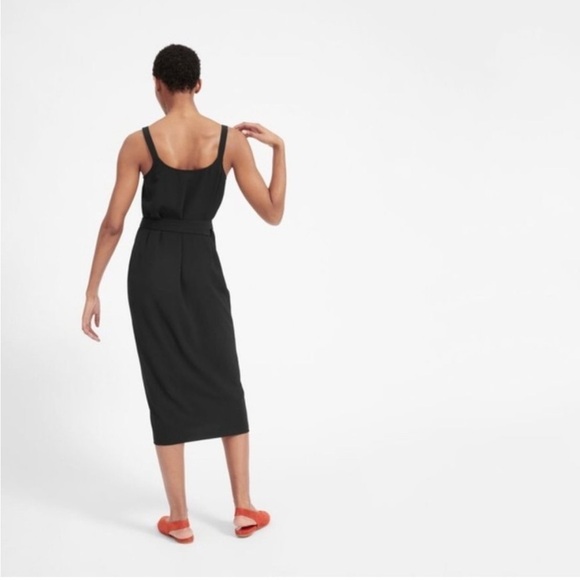 Everlane Elegant Black Wrap Dress Size 16 - Picture 3 of 11